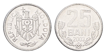 Молдавия (Молдова) 25 бань (бани) 2003 KM 3 алюминий UNC 4588-922