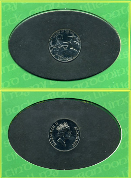 ОЛДЕРНИ 2 ФУНТА 1999 ГЛОБАЛЬНОЕ ПОТЕПЛЕНИЕ, ГАГАРКИ KM 18 медно-никель UNC 7-6-43