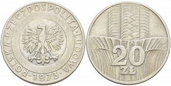 Польша 20 злотых 1973 монетный двор Кремница KM 67, Parchimowicz 245a медно-никель 4403-914