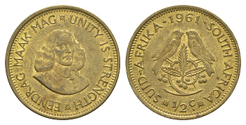 ЮАР 1/2 цента 1961 Ян ван Рибек KM 56 латунь aUNC 4603-334