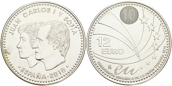 ИСПАНИЯ 12 ЕВРО 2010 ПРЕЗИДЕНТСТВО В ЕС KM NEW серебро UNC 02-251-13