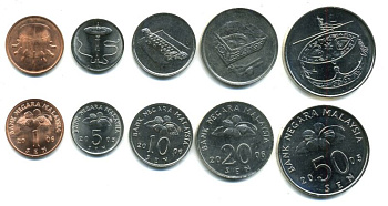 Малайзия лот из 5 монет 2005-2006 (1, 5, 10, 20, 50 сен) UNC M77-19