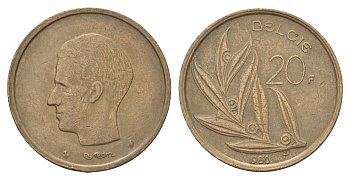 Бельгия 20 франков 1980 Belgie, Бодуэн I (1951-1993) KM 160 никель латунь 4704-1236
