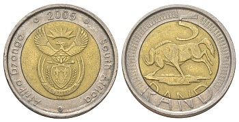 ЮАР 5 рандов 2005 KM 297 биметалл 4626-842