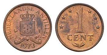 Нидерландские Антильские острова (Нидерландские Антилы) 1 цент 1973 Юлиана (1948-1980) KM 8 бронза  UNC  3458-1237