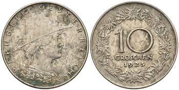 Австрия 10 грошей 1925 KM 2838 медно-никель 76-845