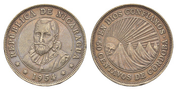 Никарагуа 50 сентаво 1954 KM 19.1 медно-никель 4641-324
