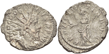 Римская Империя (императоры в Галлии) антониниан 260 - 269 Постум. IMP C POSTVMVS P F AVG / PROVIDENTIA AVG, Провиденция, держащая скипетр и сферу, Колония Агриппины, Good Very fine RIC 323 биллон 1073-13-57