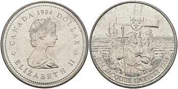 Канада 1 доллар 1984 Жак Картье KM 141 никель UNC 97-141