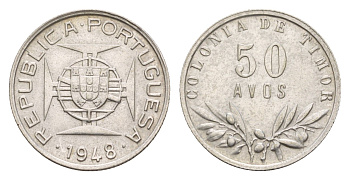 Португальский Тимор 50 аво 1948 KM 7 серебро 413-1525