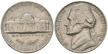 США 5 центов 1970 S (Сан-Франциско), Джефферсон KM A192 медно-никель 4592-437