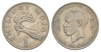 Танзания 1 шиллинг 1966 KM 4 медно-никель 4641-937