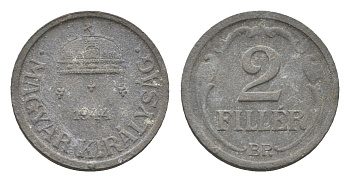 Венгрия 2 филлера 1944 BP KM 519 цинк 4664-915