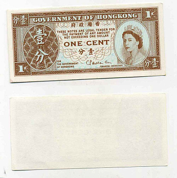 ГОНКОНГ 1 ЦЕНТ 1971-1981 ПОДПИСЬ 2 Pick 325b бумага UNC (ПРЕСС) 8589-45-3-2