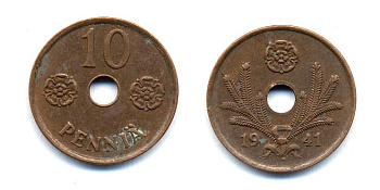 ФИНЛЯНДИЯ 10 ПЕННИ 1941 KM 33.1 медь 51-4916