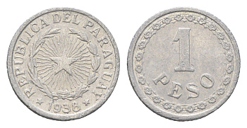 Парагвай 1 песо 1938 год-тип KM 16 алюминий 4668-957