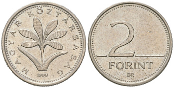 Венгрия 2 форинта 1998 BP KM 693 медно-никель UNC 4618-133