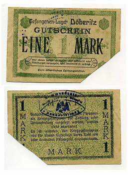 ГЕРМАНИЯ 1 МАРКА ND ЛАГЕРЬ ВОЕННОПЛЕННЫХ В ДЁБЕРИЦЕ C-2893 бумага UNC (пресс) 000-00-00