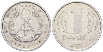 ГДР 1 пфенниг 1979 A KM 8.2 алюминий 4613-931