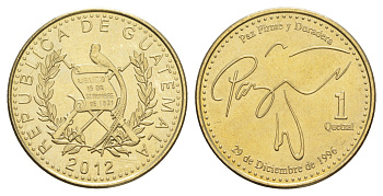 Гватемала 1 кетсаль 2012 KM 284 никель латунь UNC 4642-835