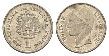 Венесуэла 1 боливар 1986 Симон Боливар Y 52 никель 4586-1031