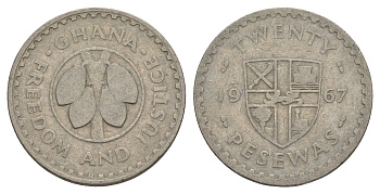 Гана 20 песев 1967 KM 17 медно-никель 4656-721