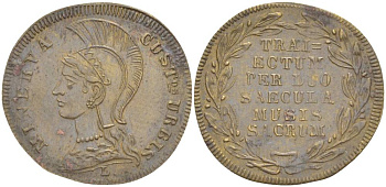 НЮРНБЕРГ РЕЙХСПФЕННИГ (ЖЕТОН) 1836 МИНЕРВА, 200 ЛЕТ УТРЕХТСКОМУ УНИВЕРСИТЕТУ, ДИАМЕТР 22 ММ. латунь XF 1520-743