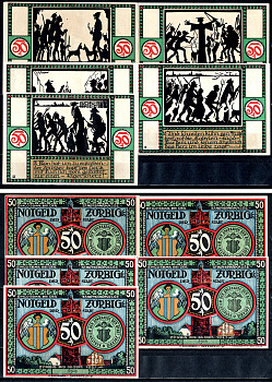 Цёрбиг (Пруссия, Саксония) набор из 5 нотгельдов 1921 2193-40-2-2