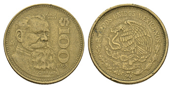 Мексика 100 песо 1988 KM 4934 алюминиевая бронза 4114-131