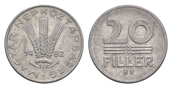 Венгрия 20 филлеров 1982 BP KM 573 алюминий 4658-566