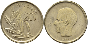 Бельгия 20 франков 1981 Belgique, Бодуэн I (1951-1993) KM 159 никель бронза 4364-3515