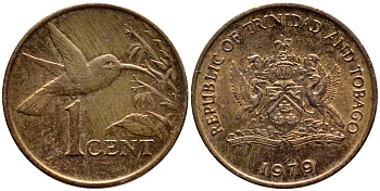 Тринидад и Тобаго 1 цент 1979 колибри KM 29 бронза 4396-966