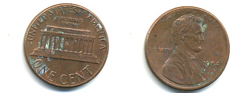 США 1 ЦЕНТ 1984 ЛИНКОЛЬН KM 201b цинк плакированный медью 86-147