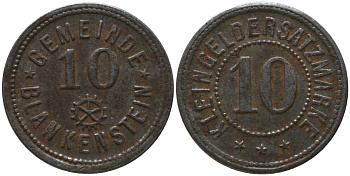 Бланкенштайн (Ройсс) 10 пфенингов ND Funck 46.8, Men05 2945.9, Men18 3770.9 железо 4163-1236