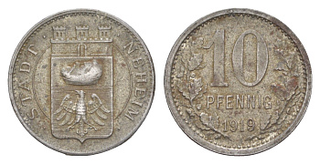 Нехайм 10 пфеннигов 1919 Funck 358.6, Men18 22888.8 железо 4511-833