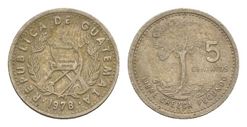 Гватемала 5 сентаво 1978 KM 276 медно-никель 4649-926
