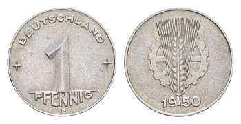 ГДР 1 пфенниг 1950 E KM 1 алюминий 4647-934
