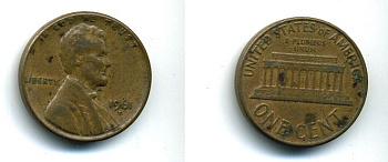 США 1 цент 1961 D, Авраам Линкольн KM 201 медь цинк 46-548