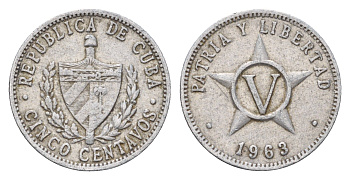 Куба 5 сентаво 1963 KM 34 алюминий 4679-568