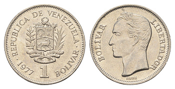 Венесуэла 1 боливар 1977 Симон Боливар Y 52 никель aUNC 4666-1232