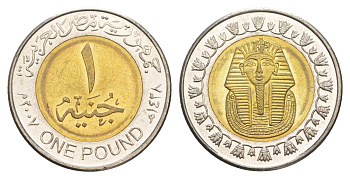 Египет 1 фунт 2007 KM 940a биметалл UNC 4652-1242