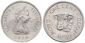 Сейшельские острова 1 цент 1972 FAO KM 17 алюминий  aUNC  4609-868