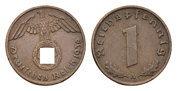 Германия 1 рейхспфенниг 1938 A KM 89, J. 361 бронза 4684-1147