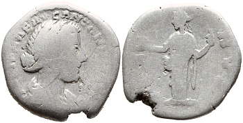 Римская Империя денарий 161-169 Луцилла, жена Луция Вера fine RIC 784 серебро 270-225