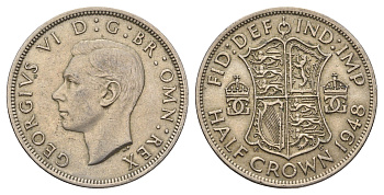 Великобритания 1/2 кроны 1948 Георг VI (1936-1952) KM 866, Spink 4101 медно-никель 4634-1042