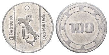 Италия жетон TelMark - в 100 баллов диаметр 32 мм, вес 3,8 гр алюминий 4667-1032