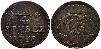 ВАЛЬД-РУНКЕЛЬ 1/4 ШТЮБЕРА 1758 KM 3 медь 560-834