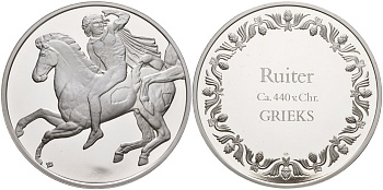 Нидерланды медаль ND Всадник 51,8 грамм серебро PROOF 00-00