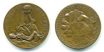 НИДЕРЛАДЫ МЕДАЛЬ 1923 КОМИТЕТ НАНСЕНА ПРОТИВ ГОЛОДА В РОССИИ, 41 мм, 33,45 гр бронза 1079-2-33