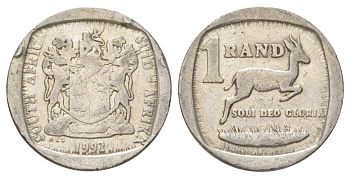 ЮАР 1 ранд 1992 KM 138 медь плакированная никелем 4627-247